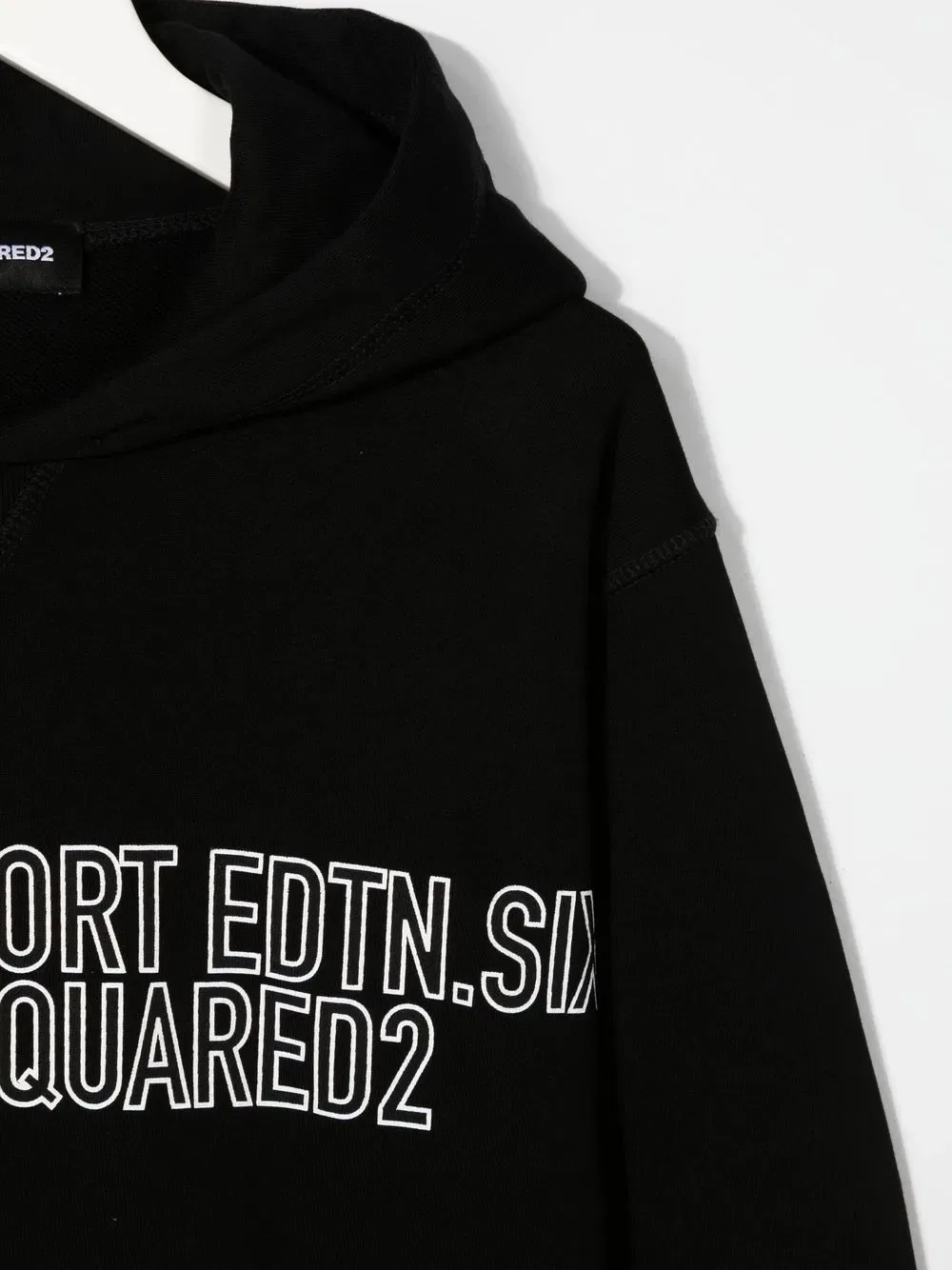 Толстовка с капюшоном из флиса с принтом логотипа Dsquared2 Kids, черный — фото 3
