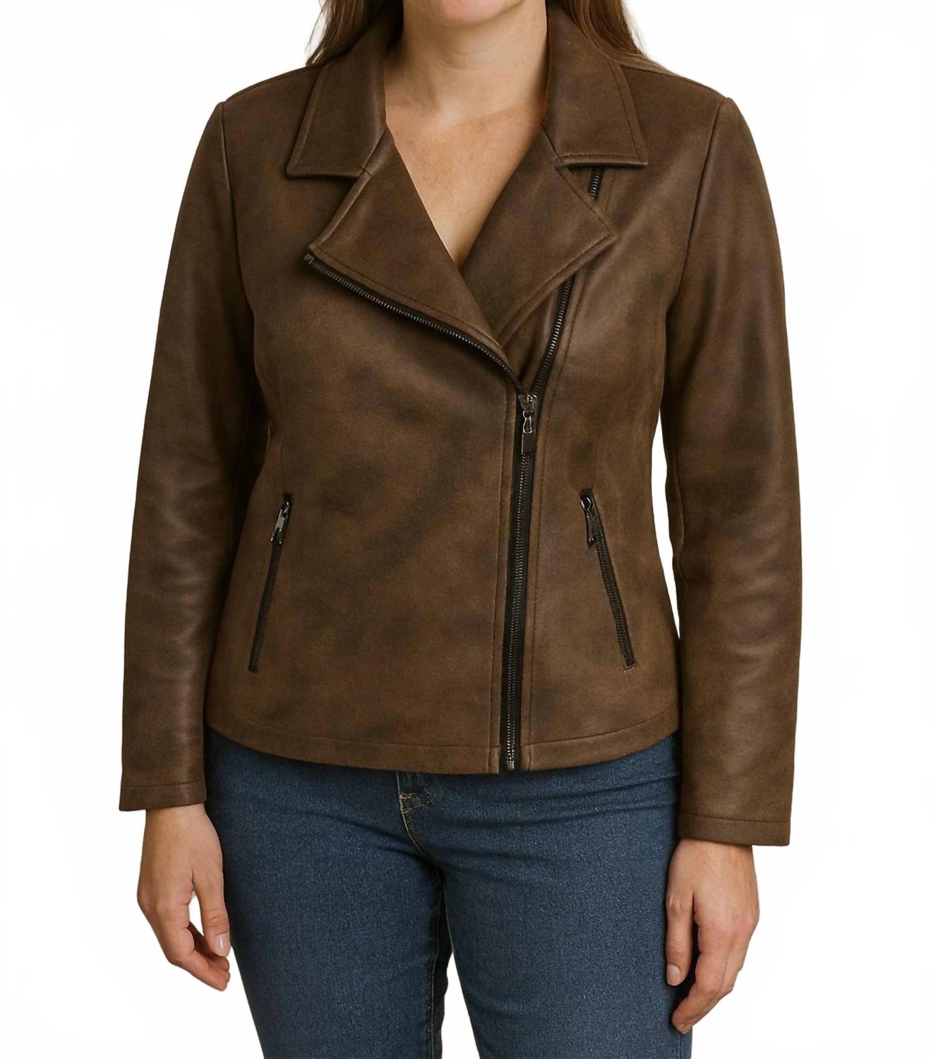 

Creation Мотоциклетная куртка из искусственной замши коричневого цвета