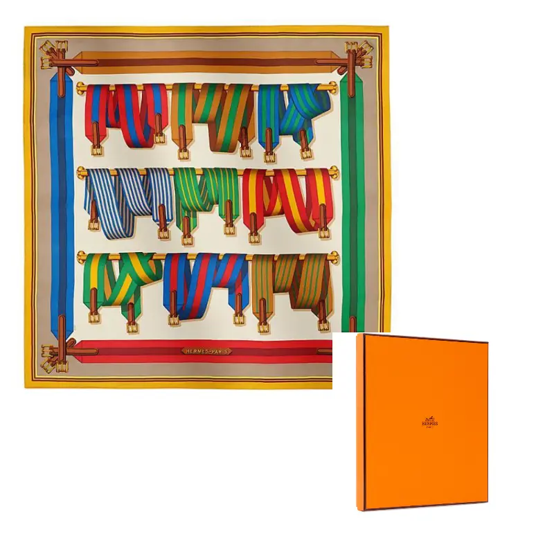 

HERMES Шёлковый шарф унисекс разноцветный, Multicolor