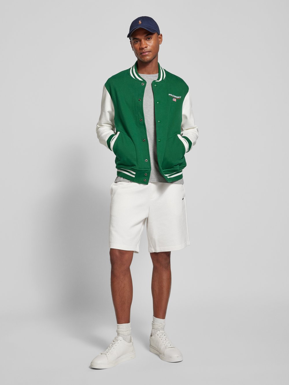 

Куртка колледжа с пришитыми этикетками Polo Sport, зеленый