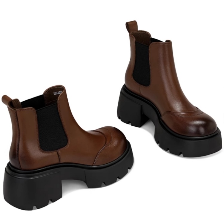 JESSICA SOPHIA Ботинки в стиле сигаретной пачки короткие челси на каблуке 6 см женские Maple Leaf Brown, цвет Maple Leaf Brown — фото 2