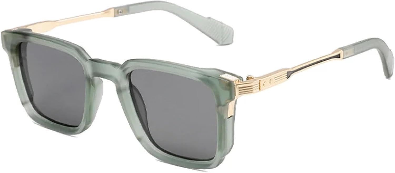 

Мужские солнцезащитные очки Retro Rivets класса люкс, модные солнцезащитные очки с градиентным зеркальным покрытием и защитой от УФ-излучения UV400, модные женские солнцезащитные очки TVTBBVV, Matte Green Grey