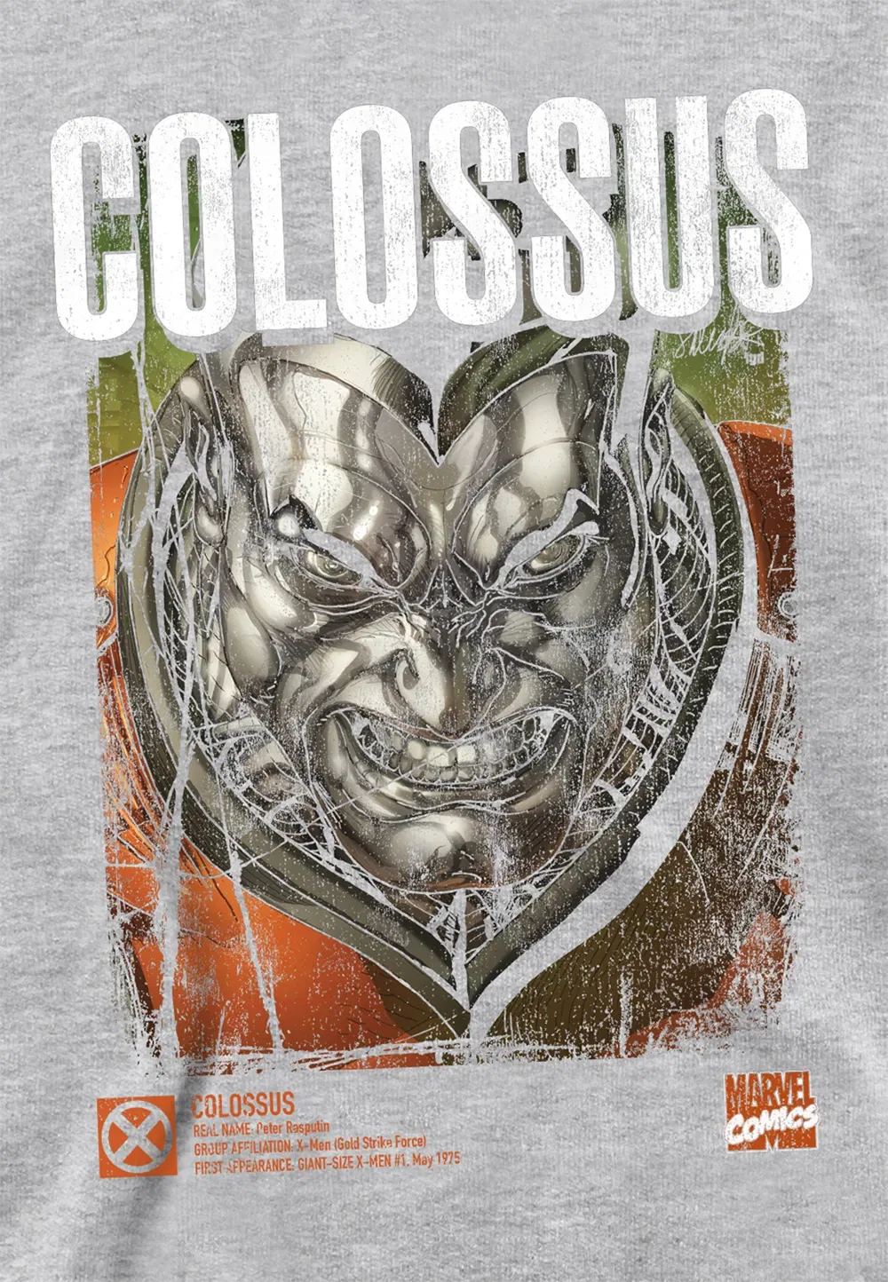 Детский худи Marvel X-Men Colossus Athletic Heather, серый — фото 2