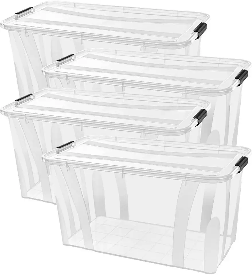 

Коробка для хранения Siena Home "Anzio", (набор, 4 шт.), пластик, 100% перерабатываемый 25,4х18,5х38,5 см, цвет transparent