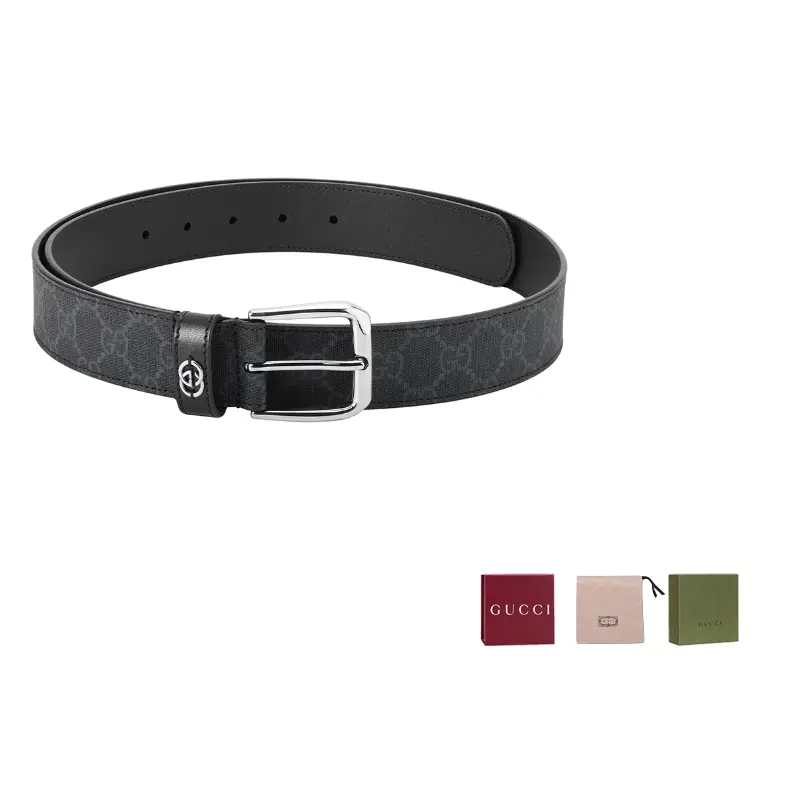 

Ремень с деталью Interlocking G GUCCI, черный