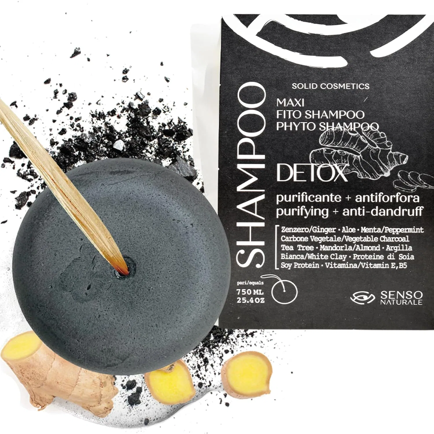 Твердый детокс-шампунь для жирных волос «Solid Detox» от Senso Naturale Senso Naturale