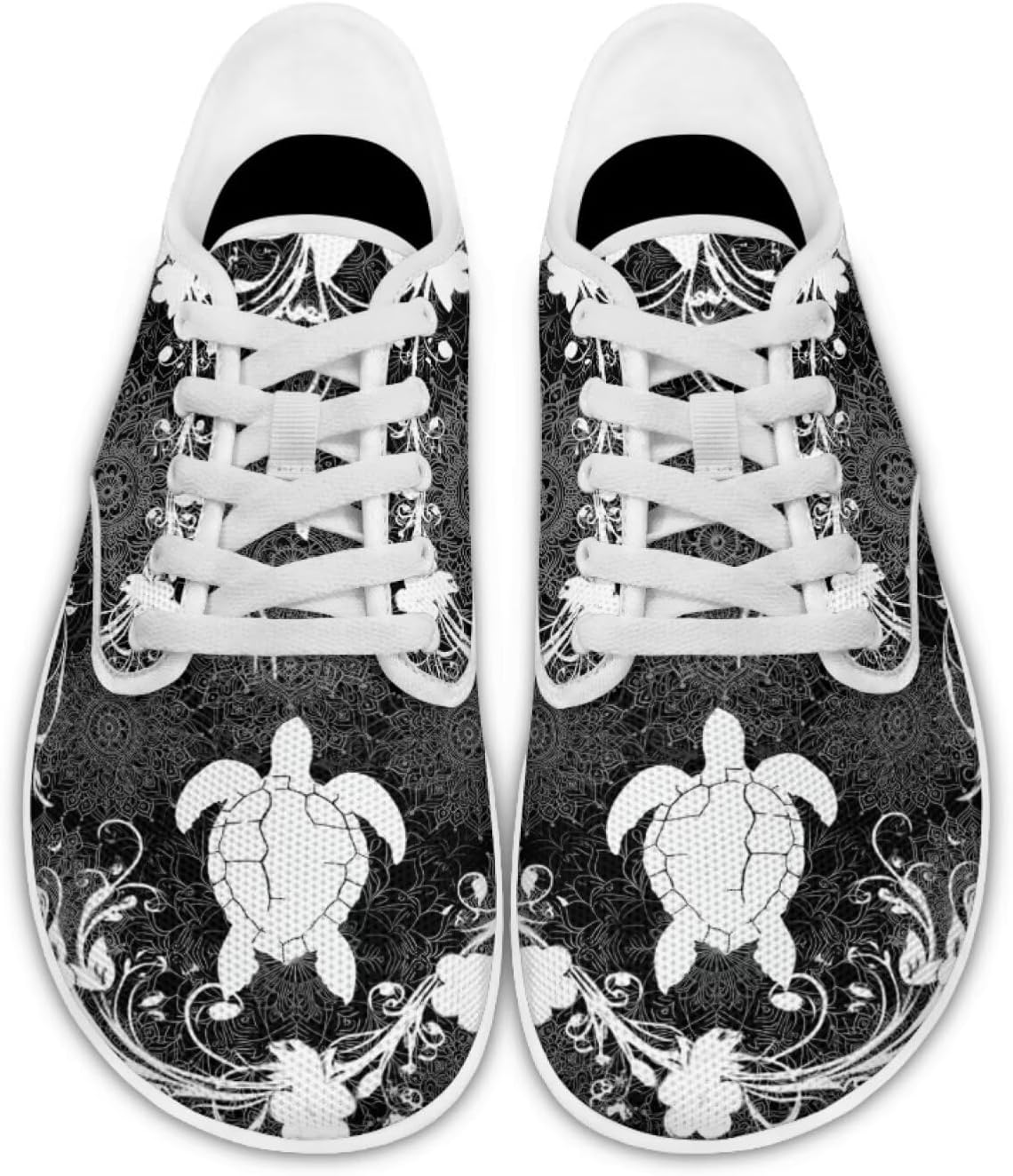 

Кроссовки для женщин и мужчин с широким носком, нулевая посадка, минималистичные, комфортные для тенниса, офиса и повседневной носки Pointodoor, Sea Turtle Boho Mandala Print