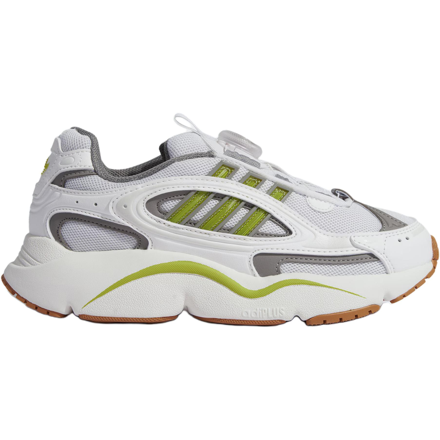 Низкие детские кроссовки Ozmillen унисекс Adidas Originals, белый/зеленый — фото 2