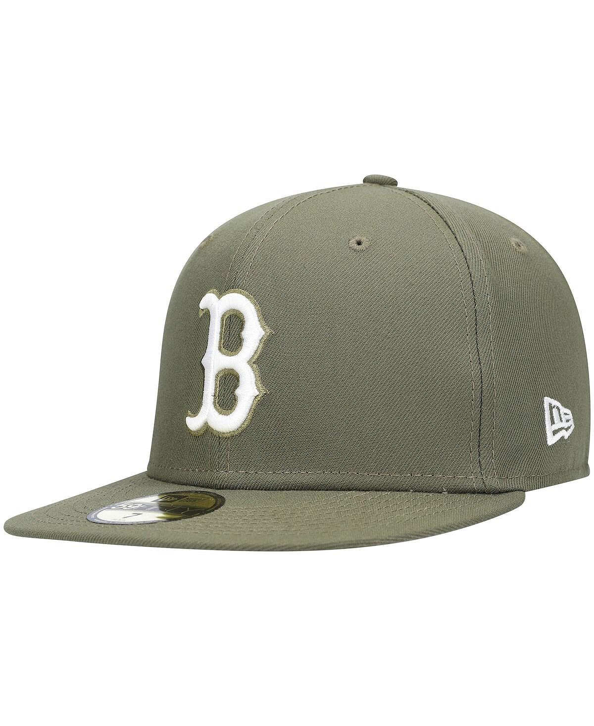 

Мужская оливковая приталенная кепка Boston Red Sox Logo белая 59FIFTY New Era