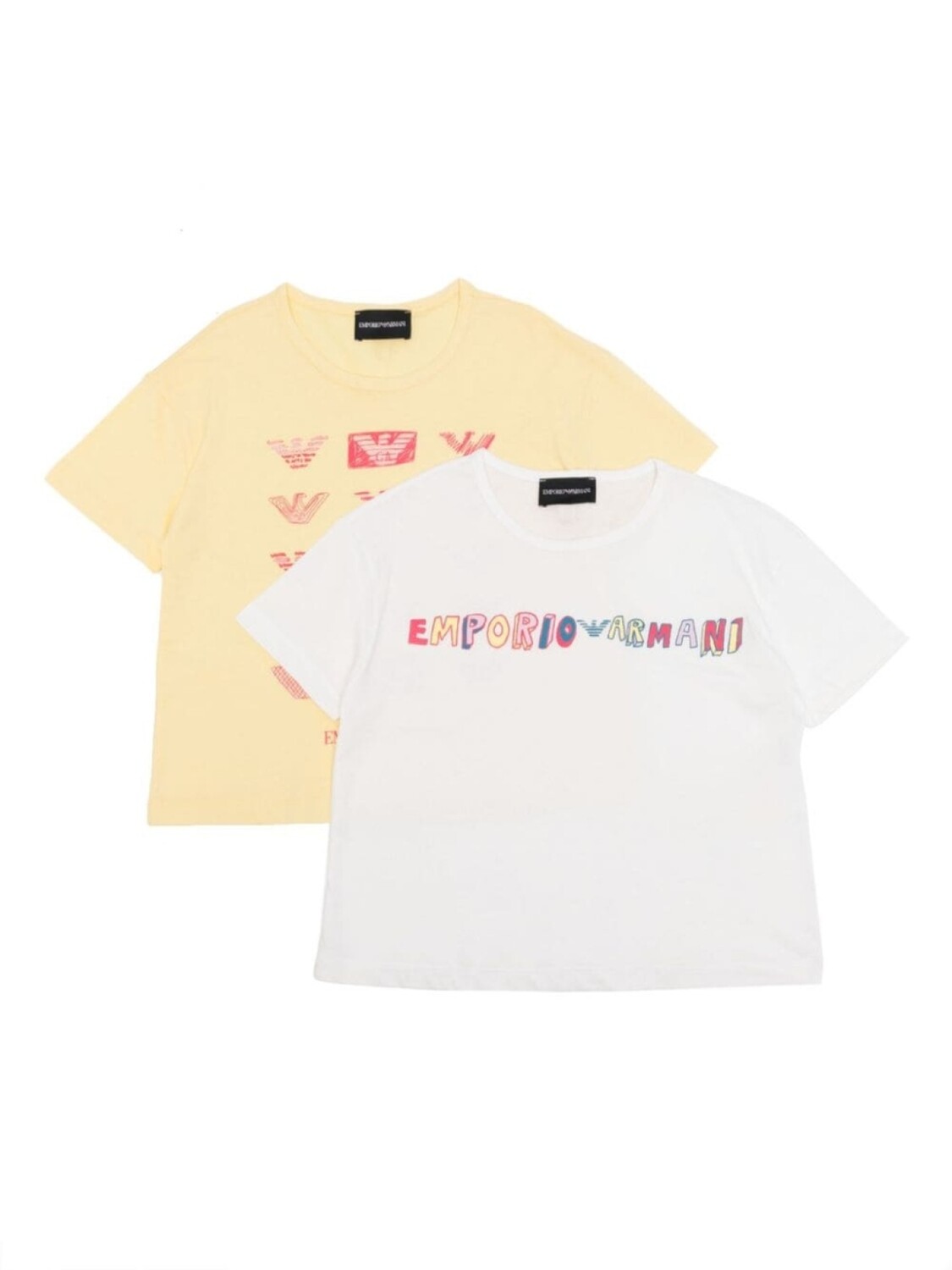 

Комплект из двух футболок с логотипом Emporio Armani Kids, желтый