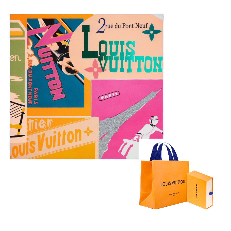

LOUIS VUITTON Шаль с видом на Лувр, Multicolor