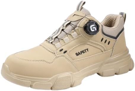 

Мужские защитные ботинки, с защитой от сдавливания и проколов, умная застежка, без шнурков, удобные летние защитные сапоги Generic, хаки