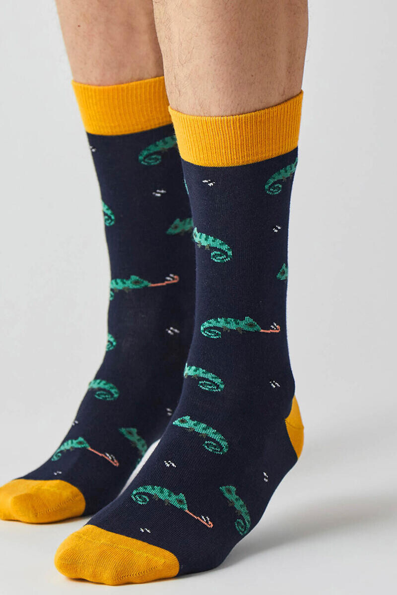 

Высокие носки из органического хлопка темно-синего цвета Besocks, синий