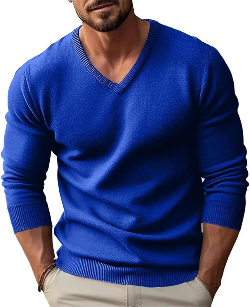 

Мужской свитер с V-образным вырезом Slim Fit