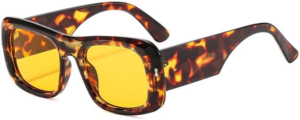 

Солнцезащитные очки конфетных цветов для женщин и мужчин с заклепками, защита от УФ-излучения UV400, для занятий спортом на открытом воздухе, бега и езды на велосипеде Generic, Leopard Orange