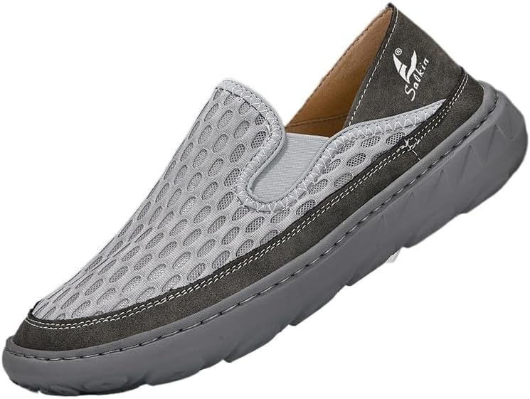 

Мужские слипоны TOY Soft Time, удобная обувь без шнурков, повседневные ботинки для ходьбы, комфортные, дышащие, для улицы и офиса Soft Time Toy, серый