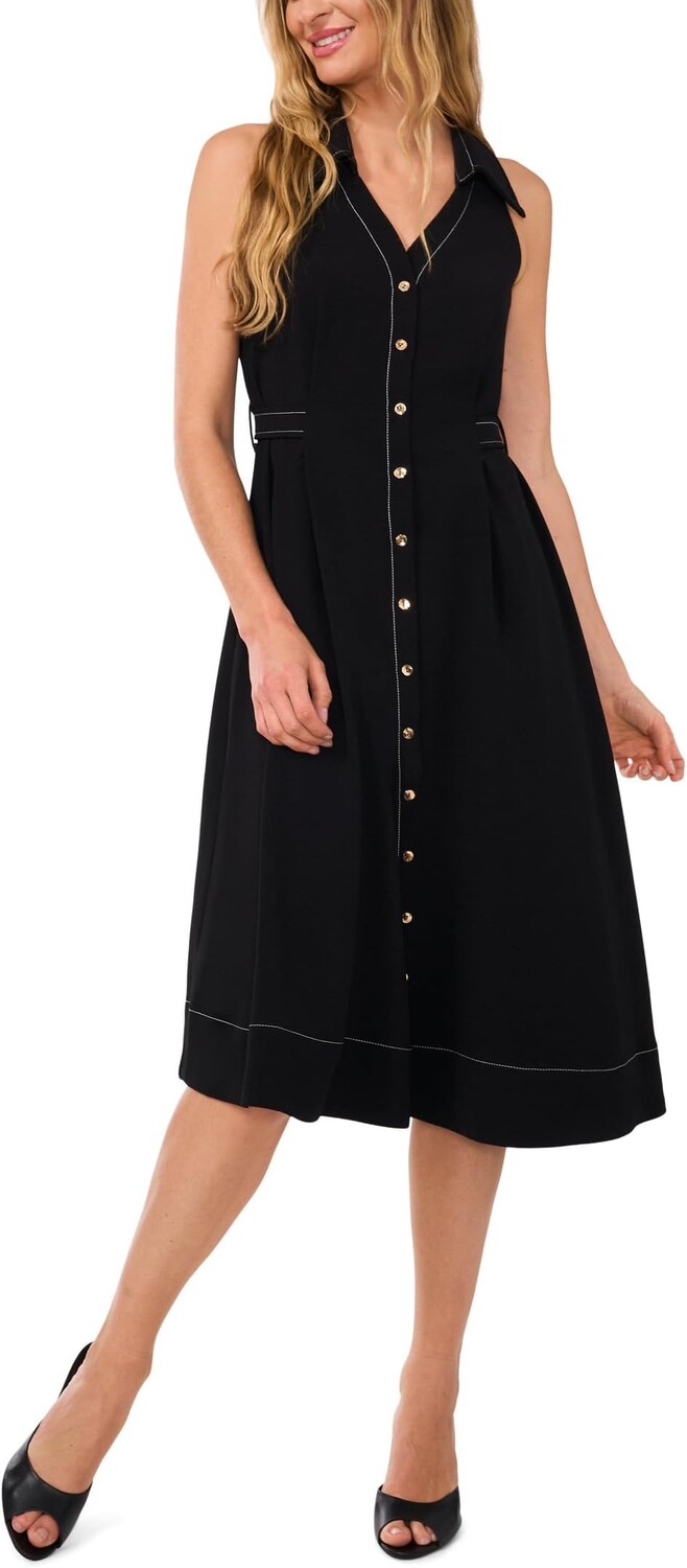 

Платье CeCe Sleeveless Belted Waist Midi Dress, цвет Rich Black