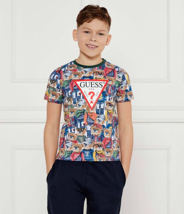 

Футболка детская Guess Regular Fit с принтом, синий