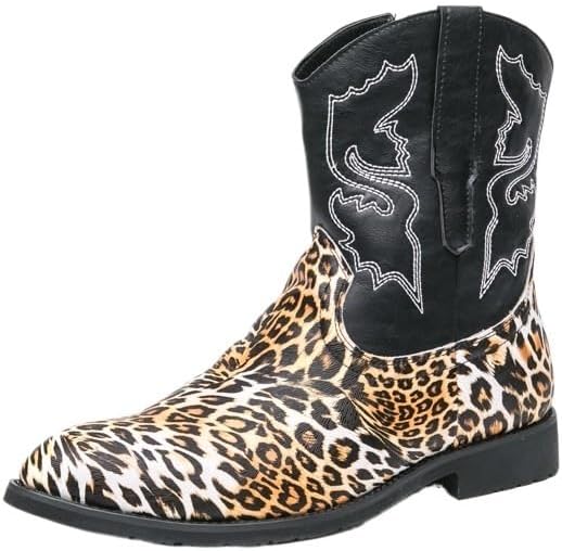 

Мужские ковбойские сапоги Zestrelax, классические вышитые мужские вестерн-сапоги, винтажные, нескользящие, удобные, прочные, стойкие к скольжению и истиранию, черный