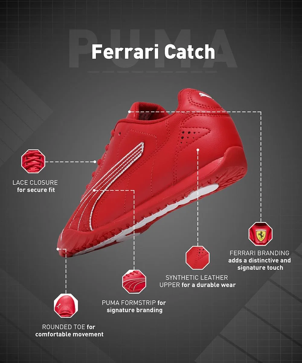 Кроссовки PUMA Adult Scuderia Ferrari Catch, Rosso Corsa White Red — фото 3
