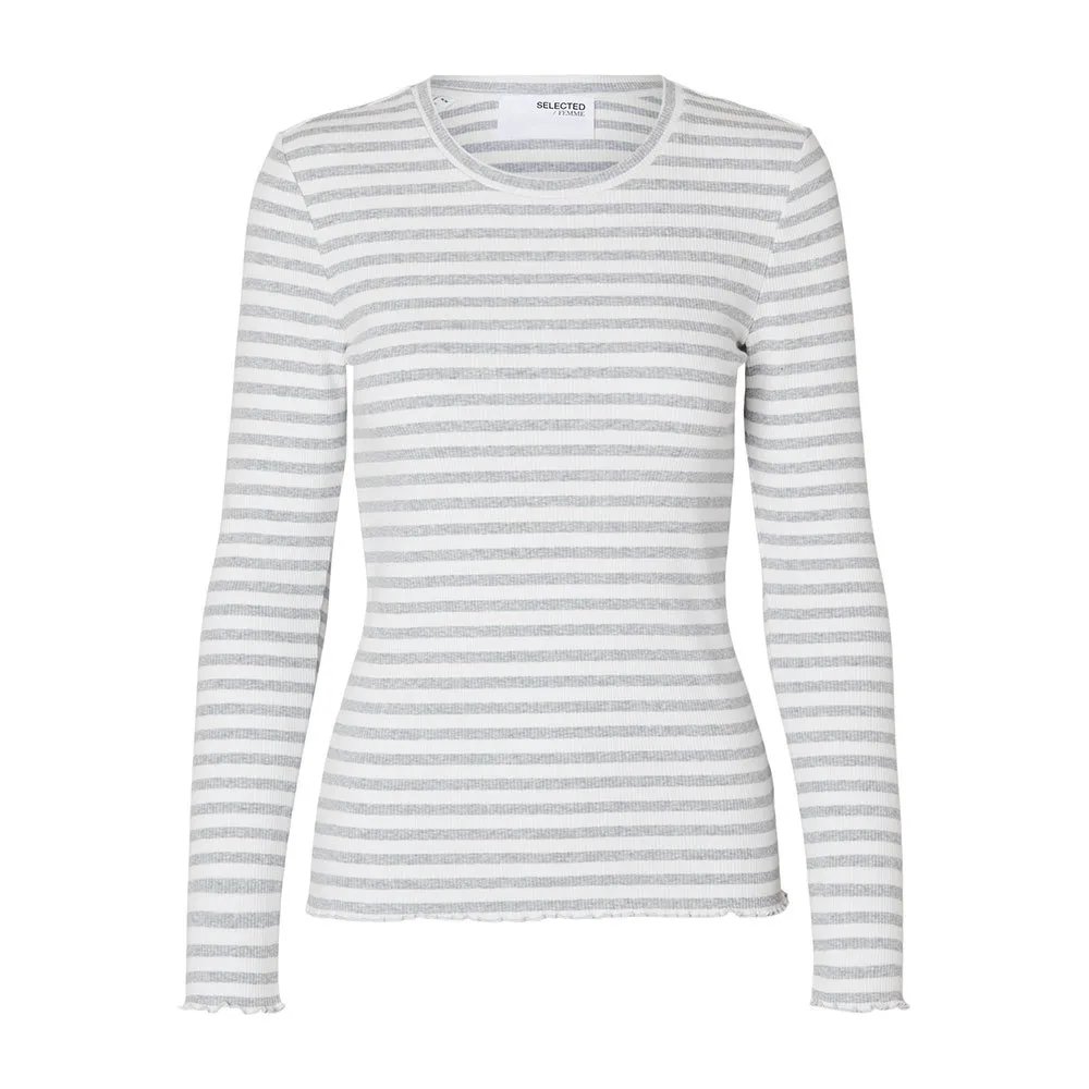 

Футболка Selected Anna Stripe, серый