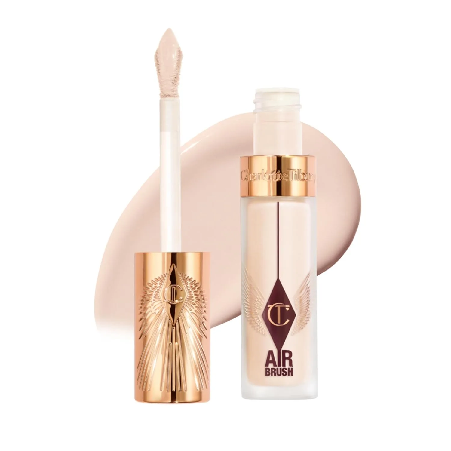 Charlotte Tilbury AIRbrush Flawless Blur Concealer - долговечный консилер для темных кругов, несовершенств и покраснений, увлажняющий, стойкий к складкам, с полным покрытием и натуральным матовым финишем, 03 Fair - Fair with cool undertones