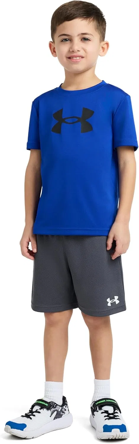 Детские шорты Under Armour Performance Tech с эластичным поясом, легкие и быстросохнущие, Castlerock Mesh — фото 4