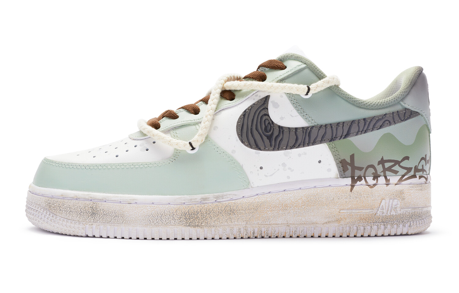 

Кроссовки Nike Air Force 1 Skateboard Shoes Women's Low-Top White Green