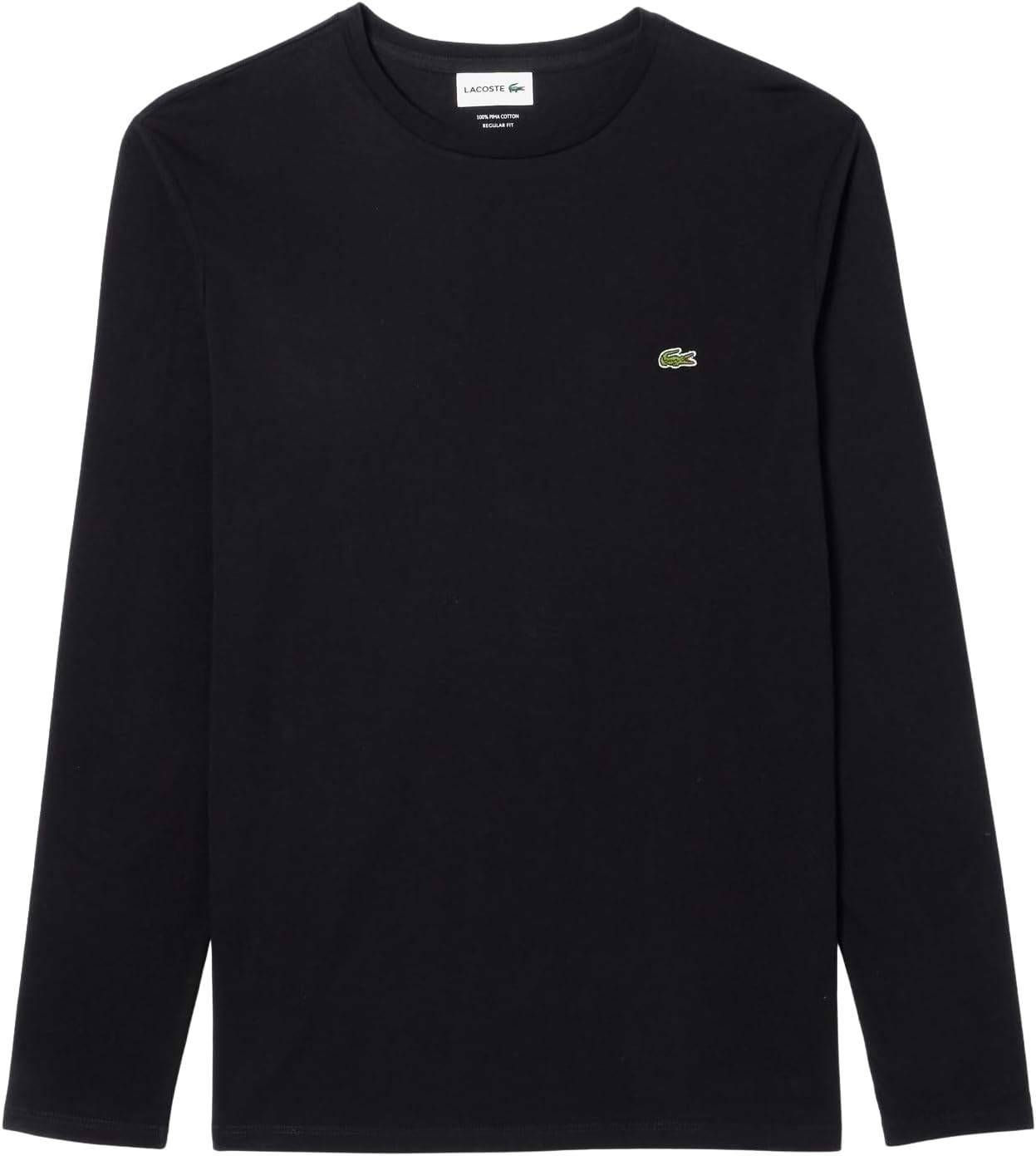 Футболка Lacoste с длинным рукавом и круглым вырезом из джерси Pima, Black — фото 4