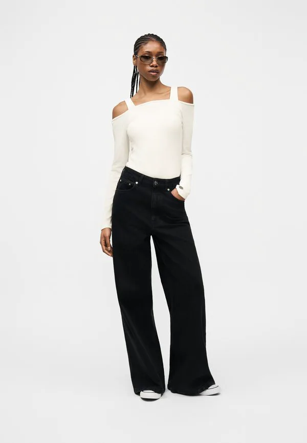 Футболка с длинными рукавами и открытыми плечами с логотипом Gap, New Off White — фото 2