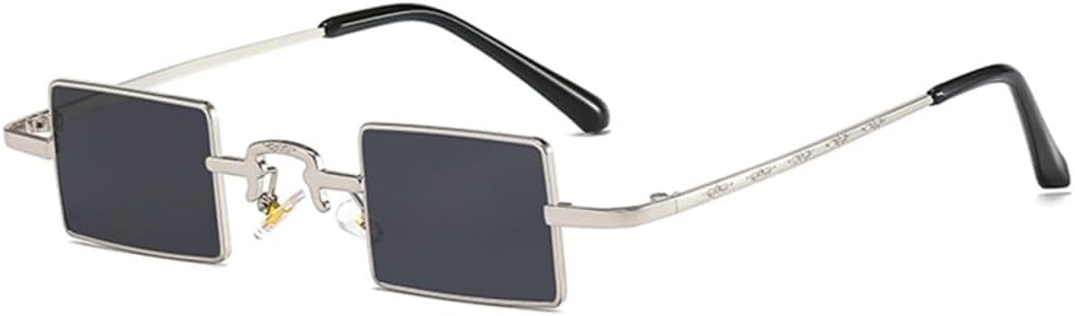 

Ретро квадратные солнцезащитные очки без оправы для женщин, металлическая оправа, большие очки с плоской верхней частью, цвет C4, золотисто-розовый, один размер MTZJH, C4 Gold Pink