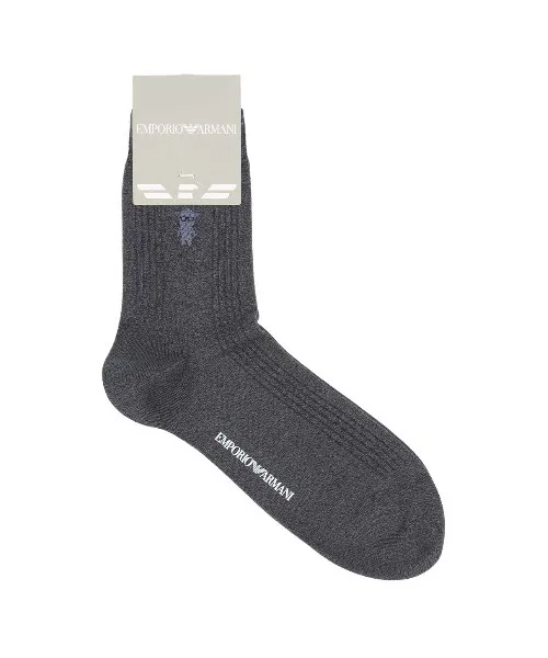 Носки Emporio Armani с рисунком медведя, средней длины, цвет антрацит