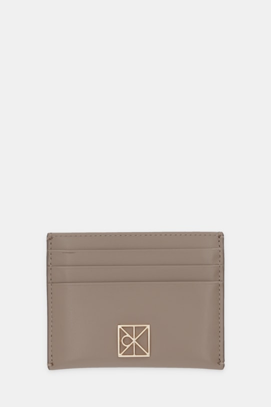

Кожаный футляр для карт Calvin Klein, бежевый