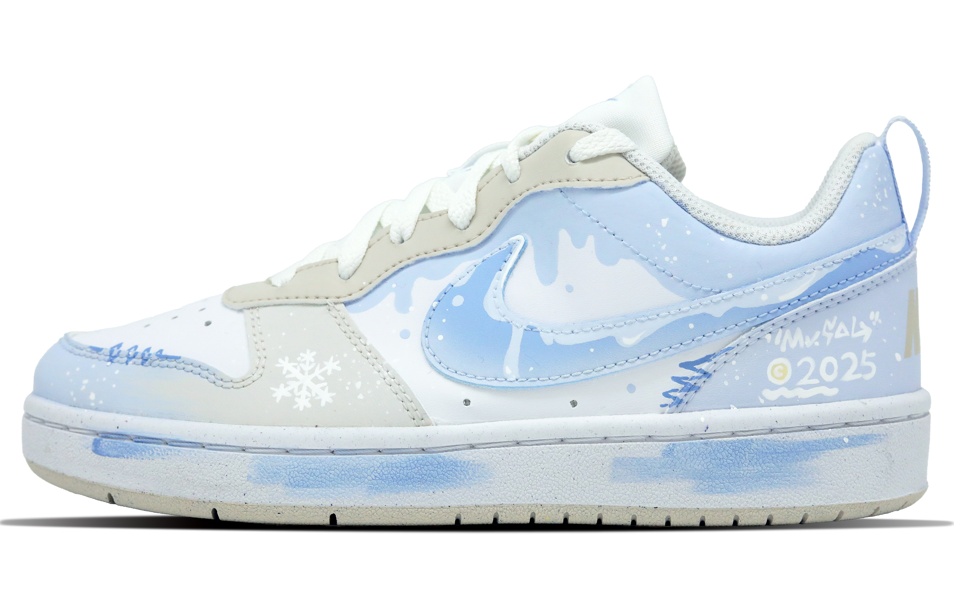 

Детские, подростковые, противоскользящие, износостойкие, низкие кроссовки для скейтбординга Court Borough Nike, белый