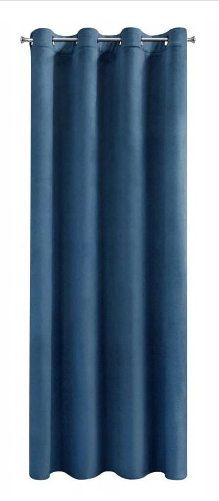 

Плотная штора с люверсами Velour Velvet Opaque 135 x 250 см - Синий Inox Trade, темно-синий