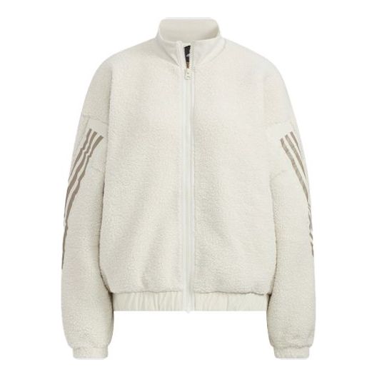 

Куртка solid color zipper stripe casual jacket bauxite brown Adidas, коричневый