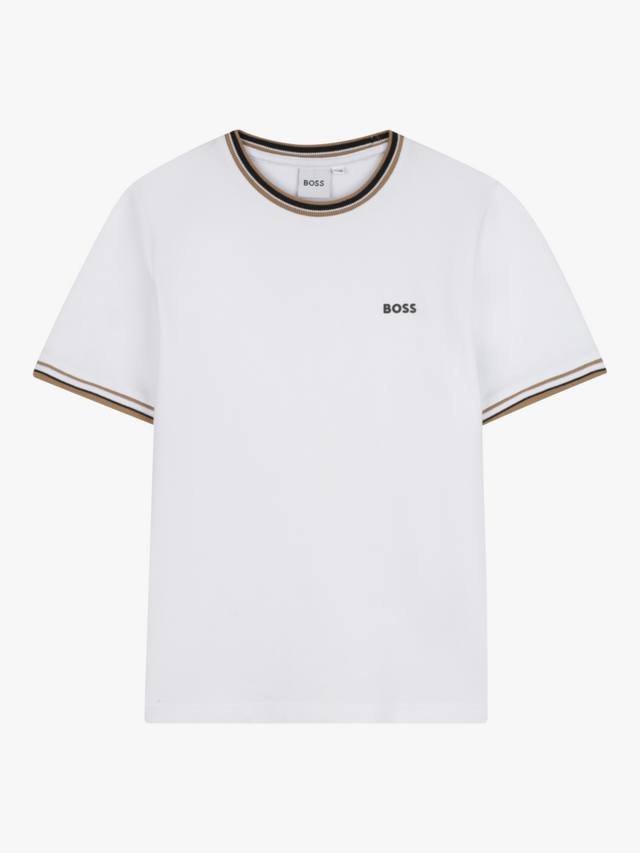 

Детская футболка с коротким рукавом из хлопковой смеси и круглым вырезом HUGO BOSS