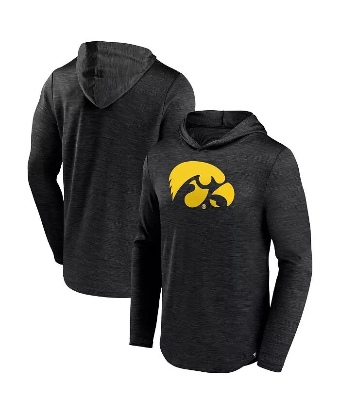 

Мужская футболка-худи Heather Black Iowa Hawkeyes Transitional Fanatics