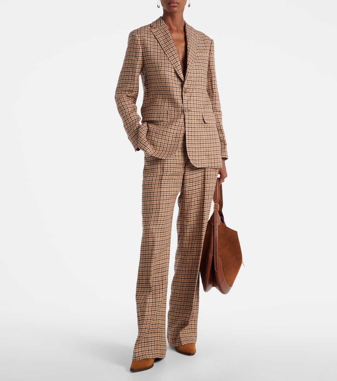 Прямые брюки из льна в клетку Polo Ralph Lauren, Country Plaid — фото 2