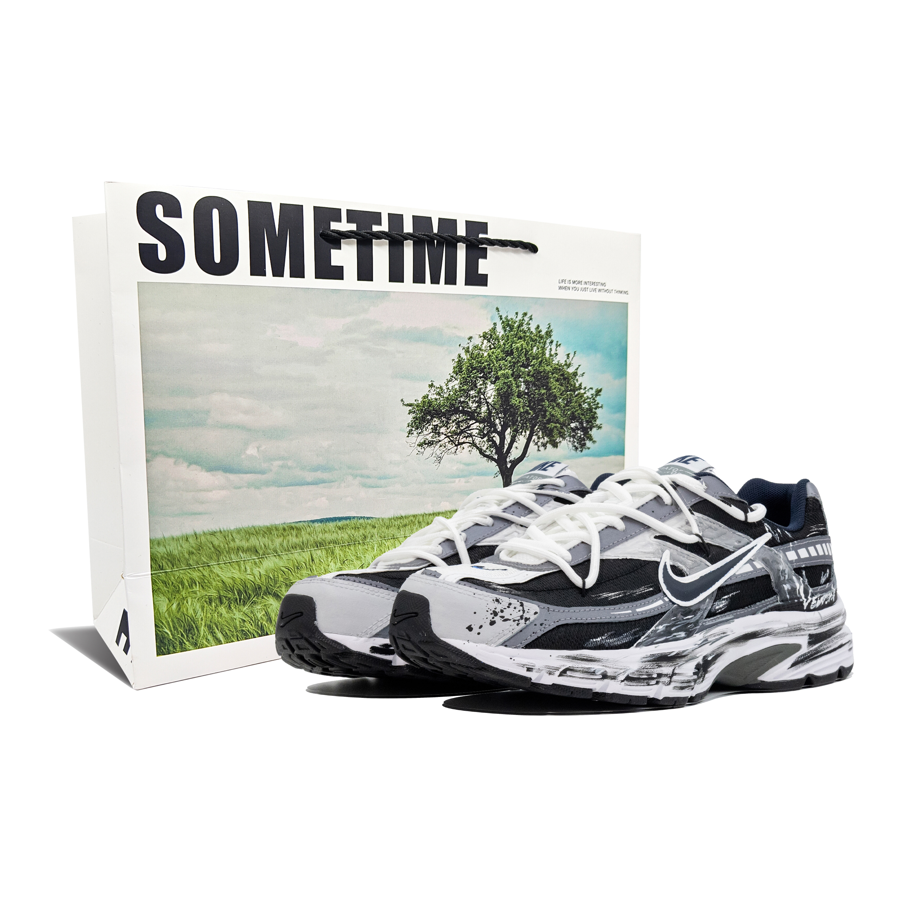 

Nike Кроссовки Initiator Shock Absorbers Low Top мужские, черно-белые