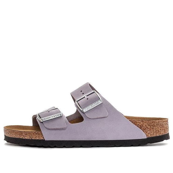 Тапочки arizona soft footbed nubuk leather narrow fit 'purple fog' Birkenstock, фиолетовый