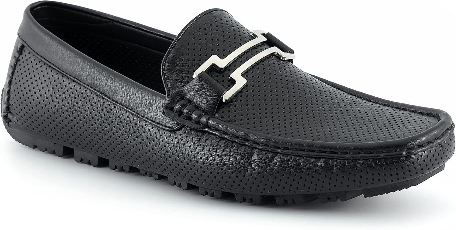 

Мокасины Amali Slip-On с пряжкой в тон, удобные обувь для вождения для мужчин, черный