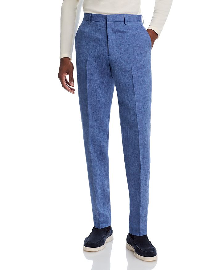 

Брюки Mayer Slim Fit из костюмного льна Theory, синий