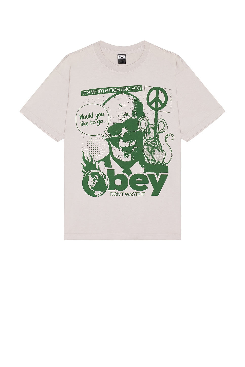

Футболка «не трать ее зря» Obey, серебряный