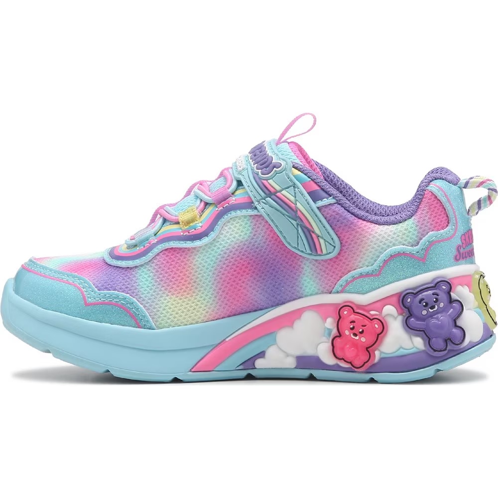 Детские кроссовки с подсветкой Skechers Gummy Friends для малышей и подростков, light blue multi — фото 3