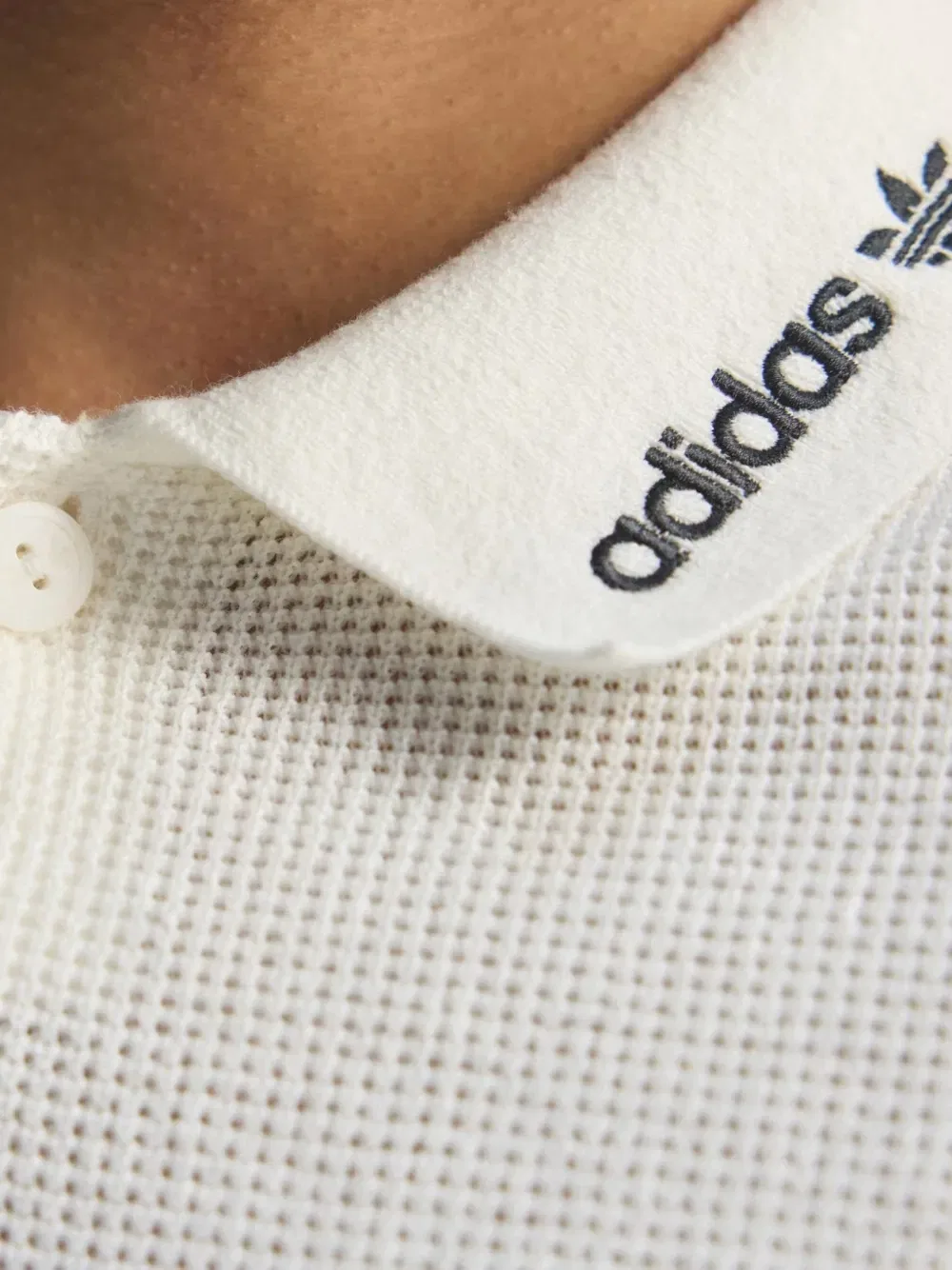 Поло с вышитым логотипом Adidas, белый — фото 4