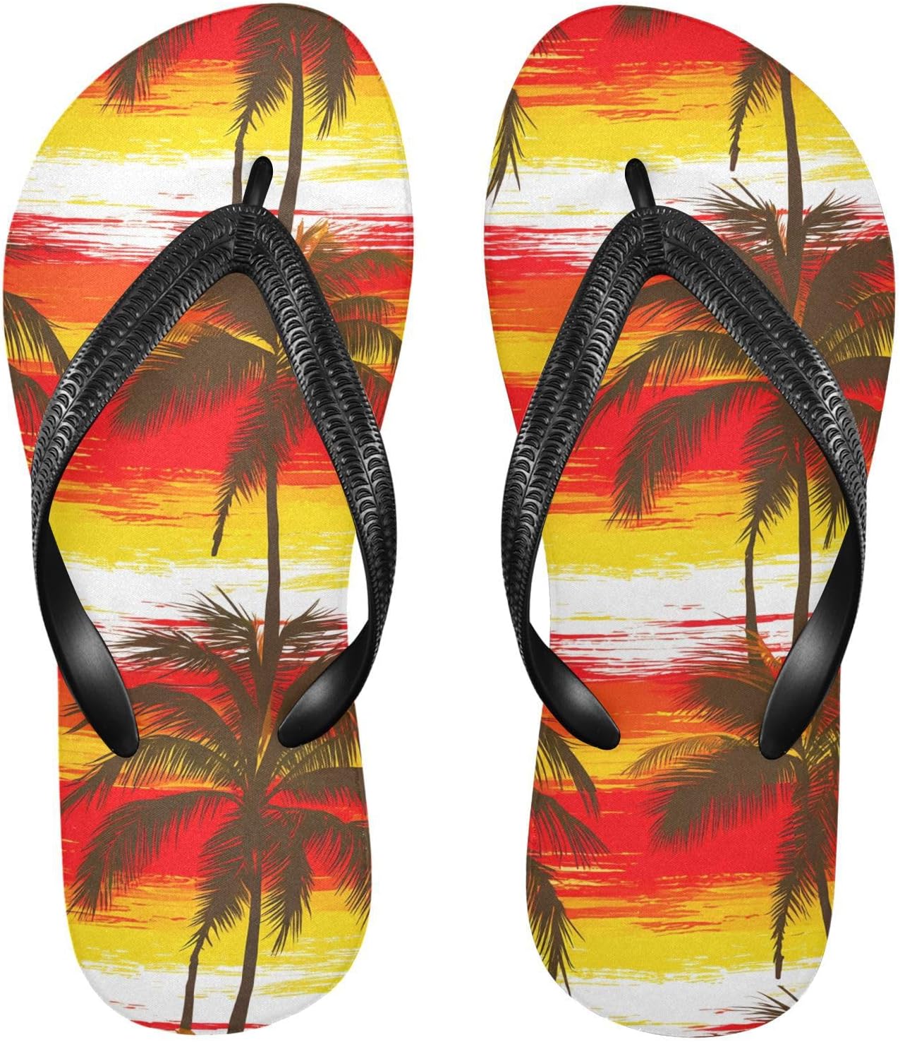 

Пляжные сланцы с пальмами желтого цвета, сандалии с резиновой подошвой, нескользящие летние тапочки для женщин и мужчин Sinestour