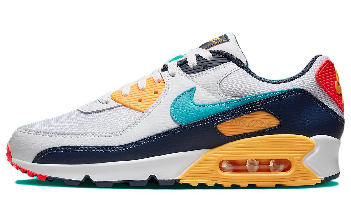 

Nike Air Max 90 White Dusty Cactus, Белый Синий Желтый