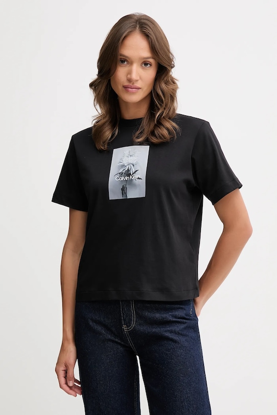 

Хлопковая футболка Calvin Klein Jeans, черный