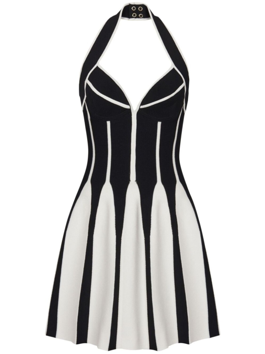 

Balmain трикотажное мини-платье с халтернеем, черный